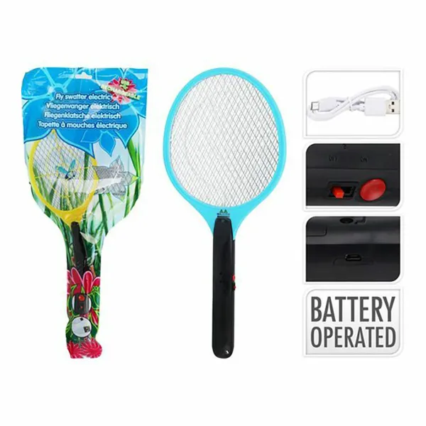 Rechargeable Insect Killer Racket with LED Lifetime 48 x 21 cm Metal/Plastic