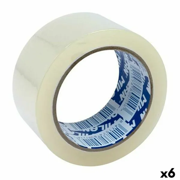 Adhesive Tape Milan Transparent Packaging 66 m 5 cm (6 Units)