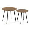 Set of 2 tables Versa Metal MDF Wood 50 x 49 x 50 cm (2 Units)