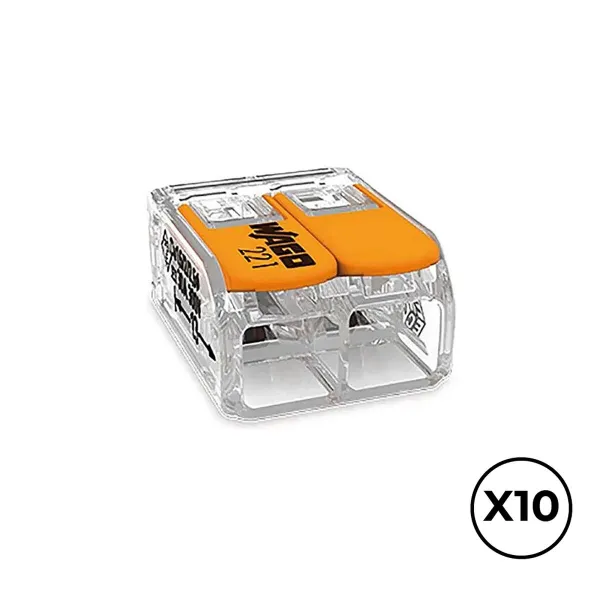 Quick connector Wago 16 x 21,1 x 10,1 mm 450 V Connections x 2 6 mm (10 Units)