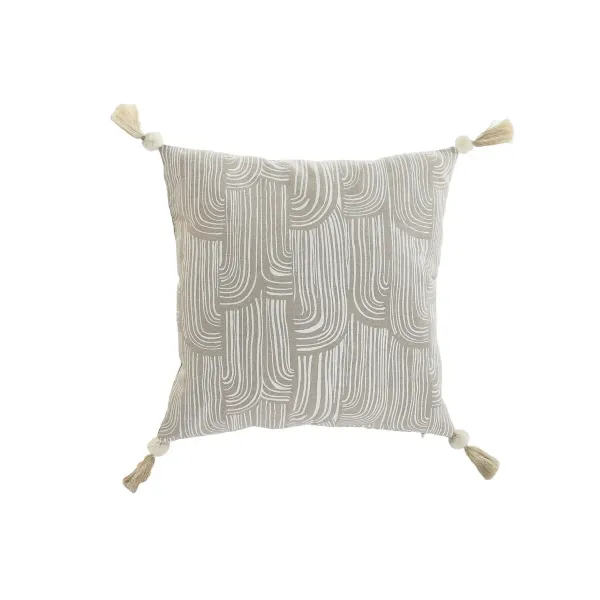 Cushion Home ESPRIT White Beige Printed Boho 45 x 45 cm