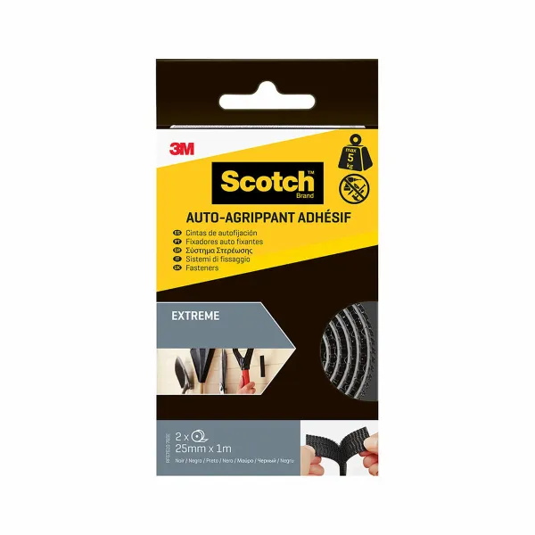 Клейкая лента Scotch Чёрный 25 mm x 1 m 1,5 m 5 kg 2 Предметы