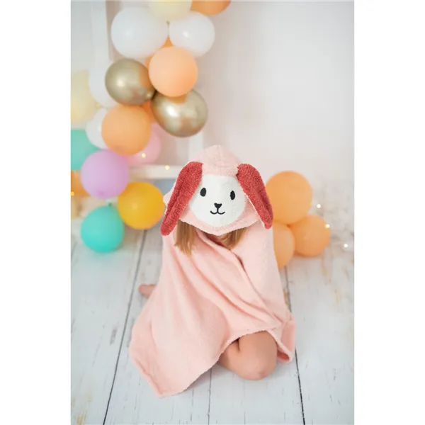 Bath towel Crochetts Pink 128 x 2 x 110 cm Rabbit