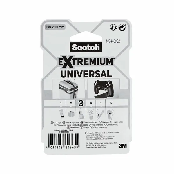 Ilmastointiteippi Scotch extremium 3 universal Musta 3 m x 19 mm