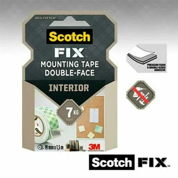 Double Sided Tape Scotch 19 mm x 1,5 m White