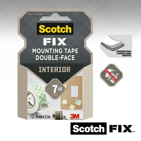 Double Sided Tape Scotch 19 mm x 1,5 m White