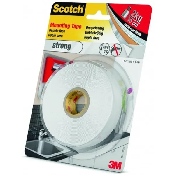 Kaksipuolinen teippi Scotch 19 mm x 5 m Valkoinen