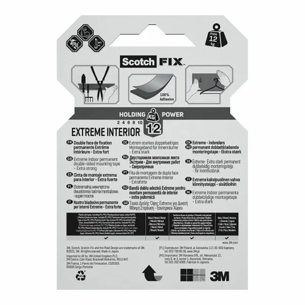 Double Sided Tape Scotch extreme 19 mm x 1,8 m White