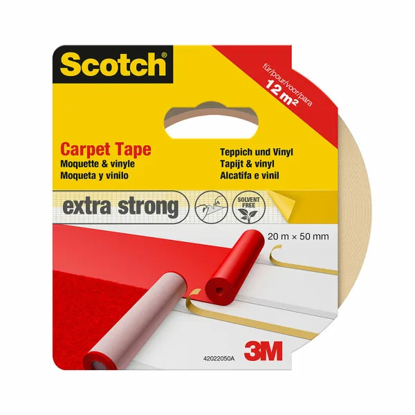 Dvipusė juosta Scotch 20 m x 50 mm Kilimas