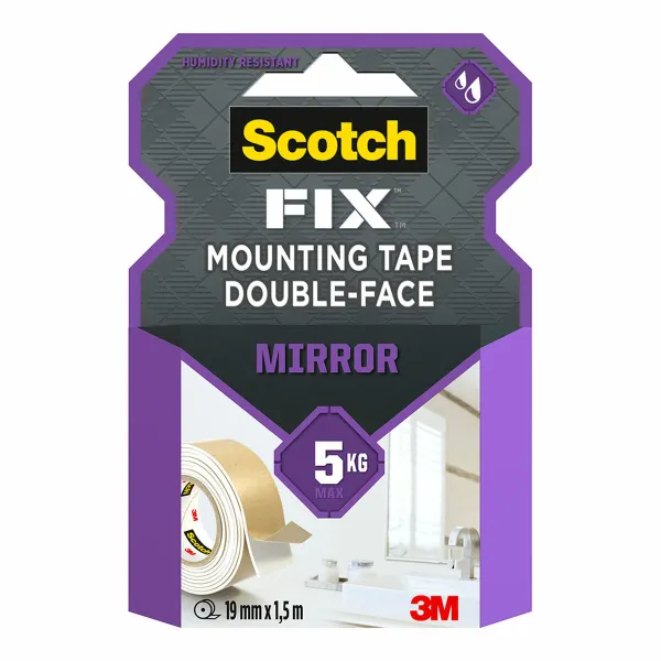 Dvipusė juosta Scotch 5 kg 19 mm x 1,5 m Veidrodžiai