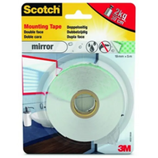 Dvipusė juosta Scotch 5 kg 19 mm x 5 m Skaidrus Veidrodžiai