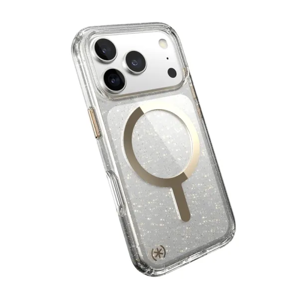 Speck Presidio Lux MagSafe - iPhone 17 Pro Case (Glitter / Gold Metallic)