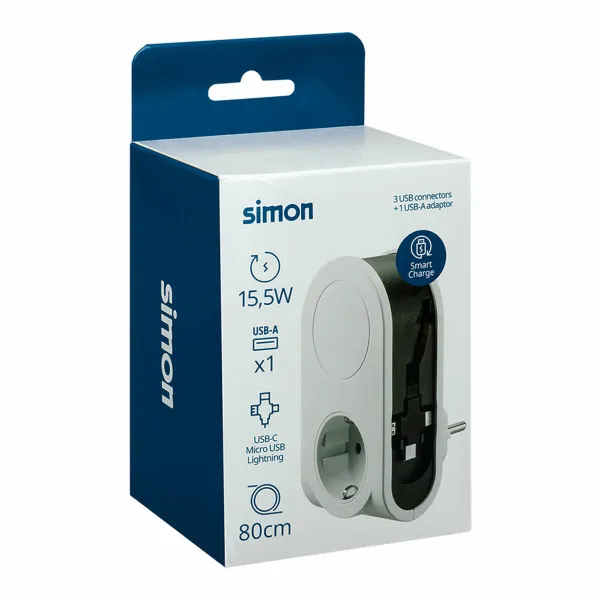Разъем Simon Белый 250 V 16A IP20