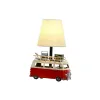 Desk lamp Home ESPRIT White Red Linen Metal 20 x 14 x 30 cm