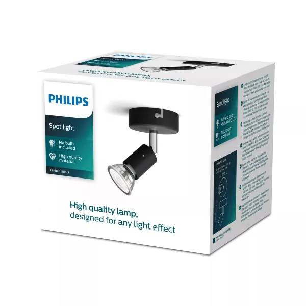 Akcentas Philips limbali Juoda GU10