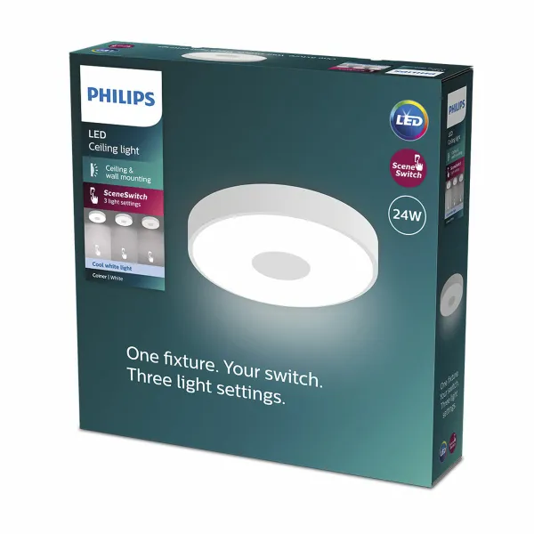 LED griestu gaisma Philips coiner 24 W Ø 38,9 x 8 cm Balts Metāls (4000 K)