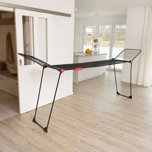 Сушилка Vileda infinity flex ultimate Матово-черный Сталь 304 x 56 x 128 cm 30 m Выдвижной