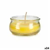 Candle Yellow Glass Wax 7,7 x 4 x 7,7 cm (24 Units)