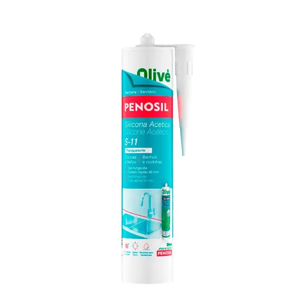 Actetinis silikonas Penosil Skaidrus 280 ml Silikoninis Vonios Virtuvė