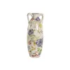 Vase Home ESPRIT White Multicolour Lilac Stoneware 13 x 13 x 35 cm