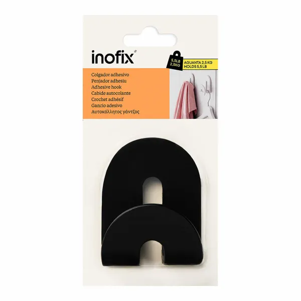 Hook for hanging up Inofix calma Black 2,5 kg Adhesive