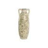 Vase Home ESPRIT White Brown Green Stoneware Leaf of a plant 13 x 13 x 35 cm