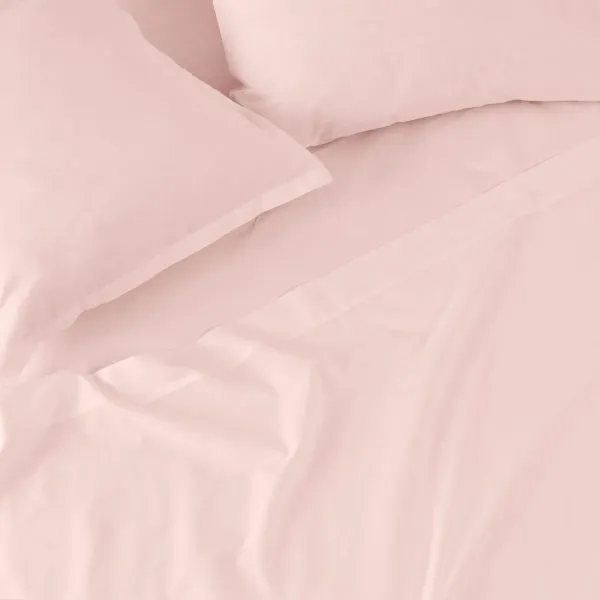 Fitted bottom sheet HappyFriday BASIC Light Pink 200 x 200 x 32 cm