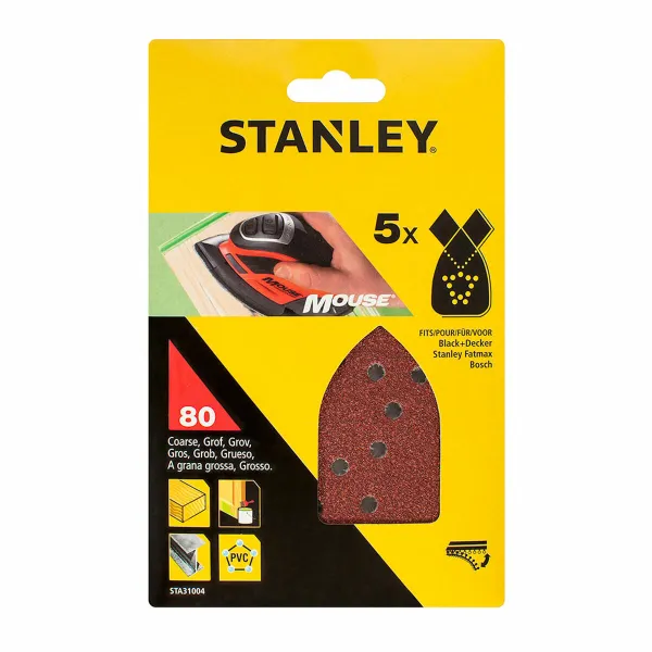 Наждачная бумага для шлифовальной машины Stanley (5 штук)