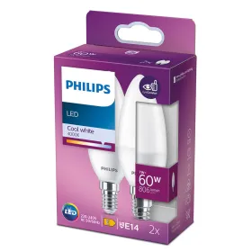 Kynttilä polttimo Philips E 7 W E14 806 lm Ø 3,8 x 11,4 cm 2 osaa (4000 K)