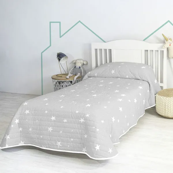 Bedspread (quilt) HappyFriday BASIC KIDS Grey 200 x 260 cm