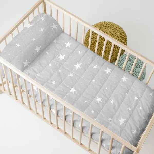 Bedspread (quilt) HappyFriday BASIC KIDS Grey 100 x 130 cm Baby Crib