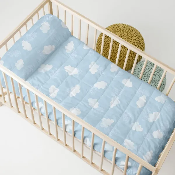 Bedspread (quilt) HappyFriday BASIC KIDS Blue 100 x 130 cm Baby Crib