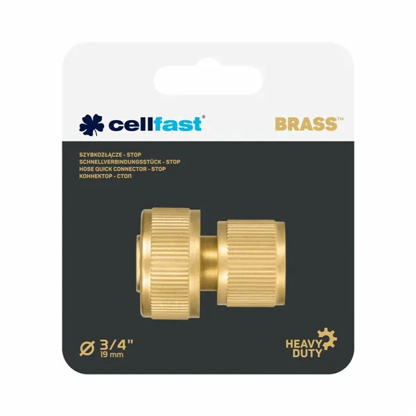 Hose connector Cellfast 19 mm Brass Fast