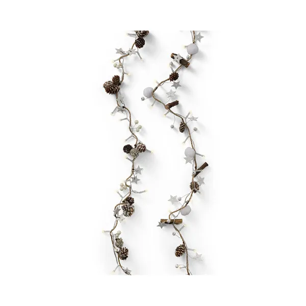 Christmas garland Lumineo Wood Pineapples Stars 1,20 m
