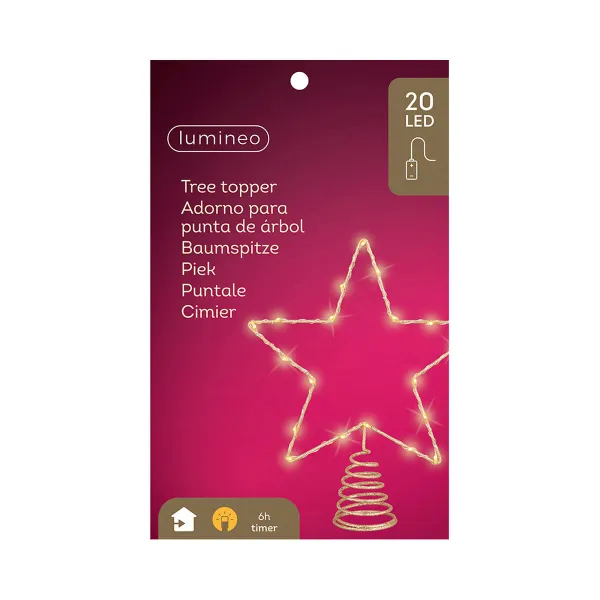 Christmas star Lumineo Golden Metal 27 x 22 x 5 cm