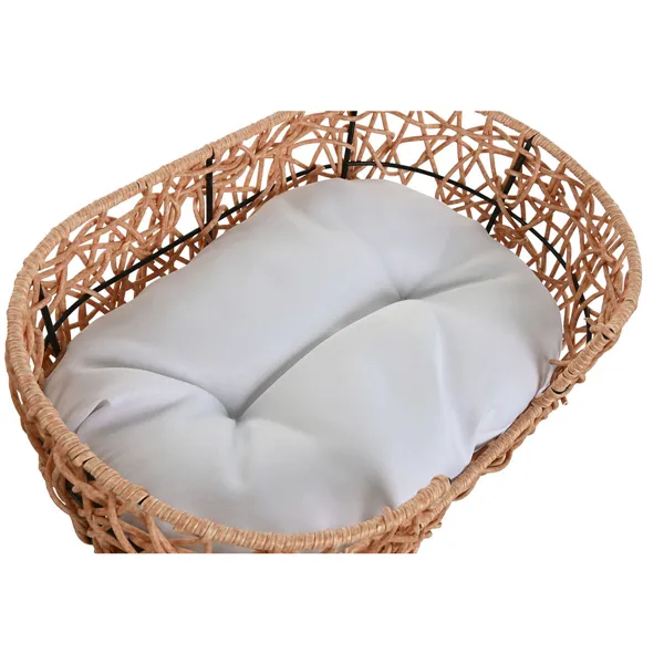 Pet bed Home ESPRIT White Light brown Metal synthetic rattan 50 x 35 x 14 cm (2 Pieces)