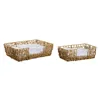 Pet bed Home ESPRIT White Light brown Metal synthetic rattan 50 x 35 x 14 cm (2 Pieces)