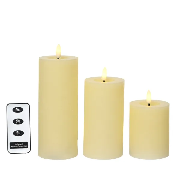 Candle Lumineo Cream Ø 7 x 19 cm