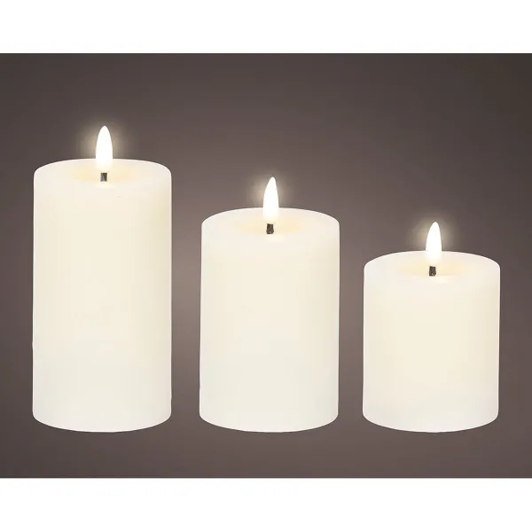 Candle Set Lumineo White Cream (3 Units)