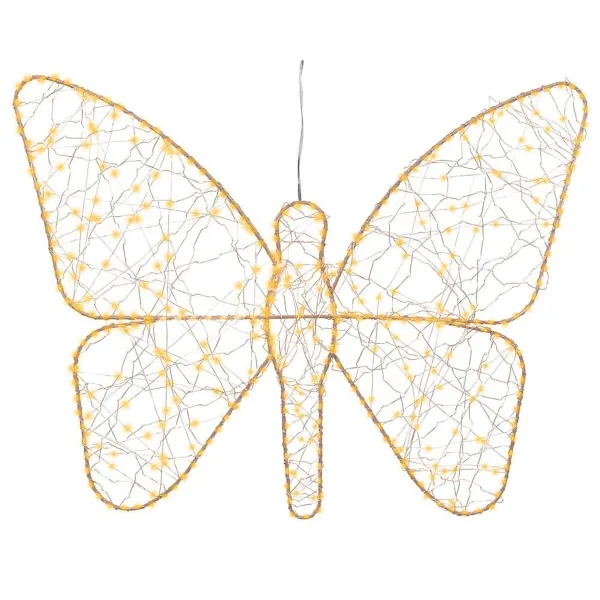 Lighting decoration Lumineo Golden Metal Butterfly 43 x 58 cm