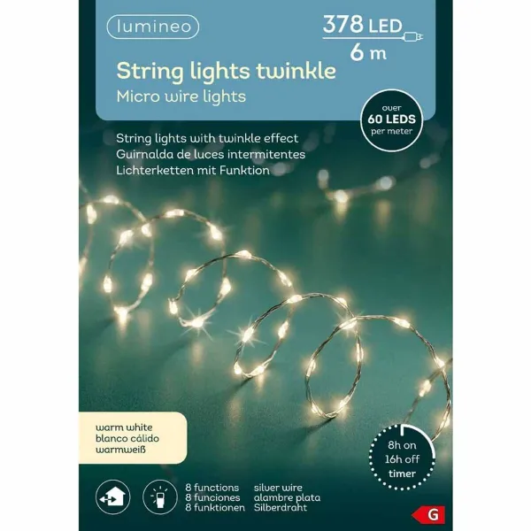 LED-valokranssi Lumineo Lämmin valo 6 m
