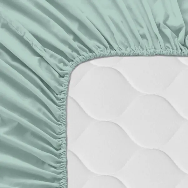 Fitted bottom sheet HappyFriday Basic Mint 200 x 200 x 32 cm