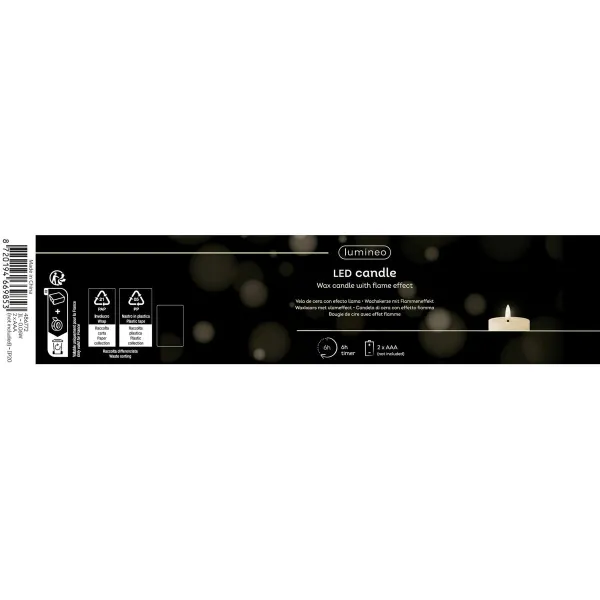 LED Žvakė Lumineo Rusvai gelsva Kreminė Ø 7 x 11,2 cm (AAA)