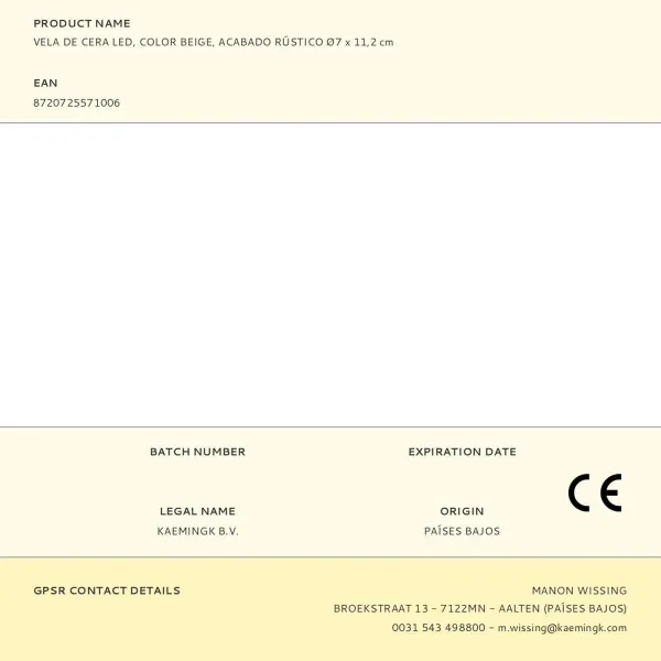 LED Žvakė Lumineo Rusvai gelsva Kreminė Ø 7 x 11,2 cm (AAA)