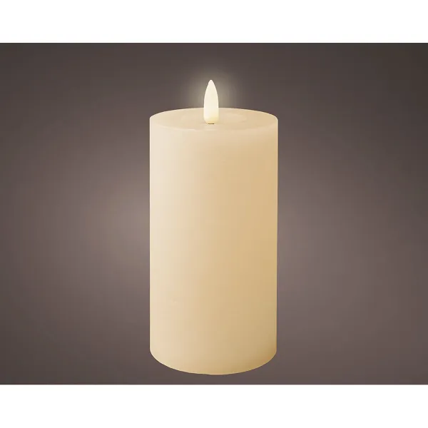 LED Žvakė Lumineo Rusvai gelsva Kreminė Ø 7 x 15 cm (AAA)