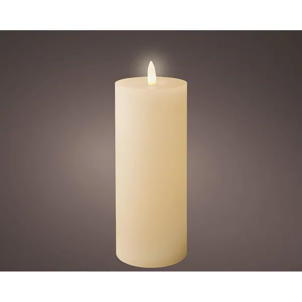 LED Žvakė Lumineo Rusvai gelsva Kreminė Ø 7 x 19 cm (AAA)