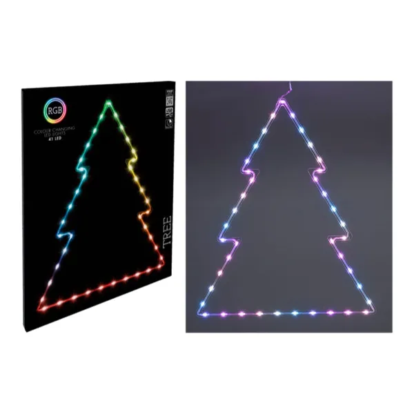 Apšvietimo apdaila BASIC & CO RGB Naujametinė eglutė 48 x 60 cm