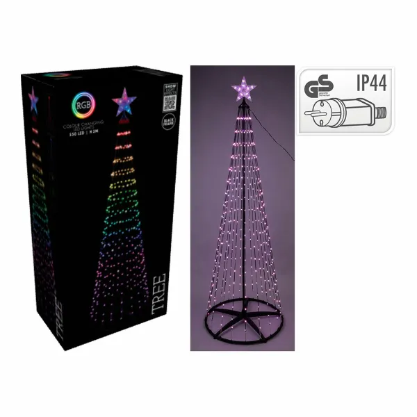 Naujametinė eglutė BASIC & CO RGB Metalinis Plastmasinis Kalėdos LED