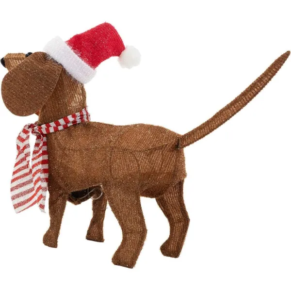Decorative Figure BASIC & CO Brown Dog Father Christmas Hat 70 x 12 x 43 cm