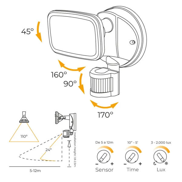 LED spotlight EDM 32572 Чёрный F 10 W 750 Lm (4000 K)